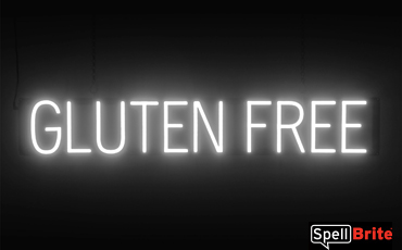 GLUTEN FREE Sign – SpellBrite’s LED Sign Alternative to Neon GLUTEN FREE Signs for Restaurants in White