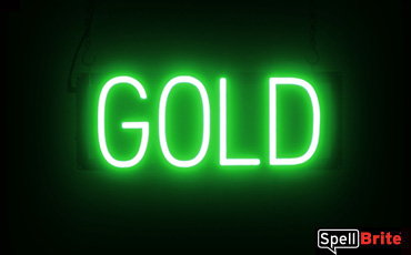 Gold sign, featuring LED lights that look like neon Gold signs