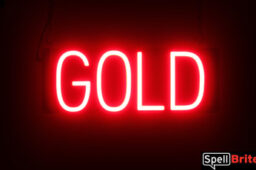 Gold sign, featuring LED lights that look like neon Gold signs