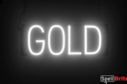 Gold sign, featuring LED lights that look like neon Gold signs