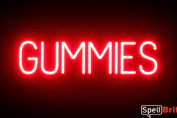Gummies Sign – SpellBrite’s LED Sign Alternative to Neon Gummies Signs for Smoke Shops in Red