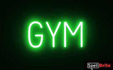 GYM sign, featuring LED lights that look like neon GYM signs