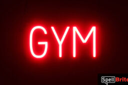 GYM sign, featuring LED lights that look like neon GYM signs