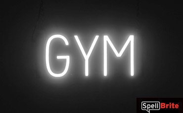 GYM sign, featuring LED lights that look like neon GYM signs