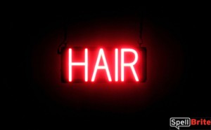 HAIR LED illuminated sign that is an alternative to neon signs for your salon