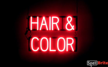 HAIR & COLOR LED glow signs that uses interchangable letters to make custom signs