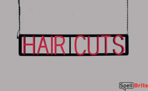 HAIR CUTS LED signage that looks like neon signs for your salon