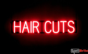 HAIR CUTS LED lighted signs that look like neon signs for your salon