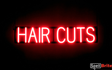 HAIR CUTS LED lighted signs that look like neon signs for your salon