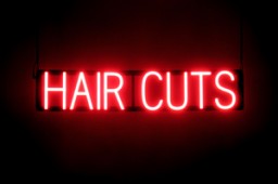 HAIR CUTS lighted LED signs that uses interchangable letters to make custom signs for your shop