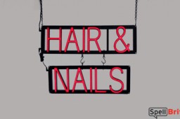 HAIR & NAILS LED signs that uses click-together letters to make personalized signs for your salon