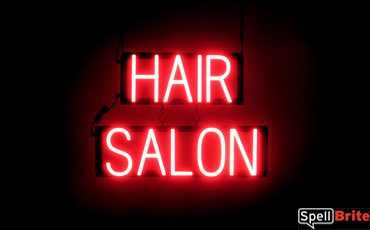 er nok evaluerbare Vælg HAIR SALON LED Sign in Red, Neon Look