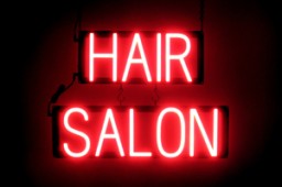 HAIR SALON lighted LED signs that look like neon signage for your business