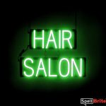 HAIR SALON sign, featuring LED lights that look like neon HAIR SALON signs