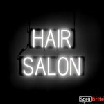 HAIR SALON sign, featuring LED lights that look like neon HAIR SALON signs