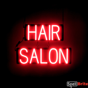 HAIR SALON lighted LED signs that look like neon signage for your business