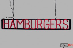 HAMBURGERS LED signs that look like a neon sign for your restaurant