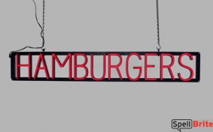 HAMBURGERS LED signs that look like a neon sign for your restaurant
