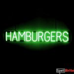 HAMBURGERS sign, featuring LED lights that look like neon HAMBURGER signs