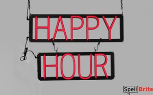 HAPPY HOUR LED sign that is an alternative to neon signs for your bar