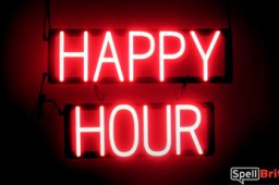 HAPPY HOUR LED sign that is an alternative to illuminated neon signs for your bar