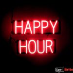 HAPPY HOUR sign, featuring LED lights that look like neon HAPPY HOUR signs
