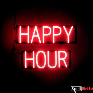 HAPPY HOUR illuminated LED signage that is an alternative to neon signs for your business