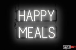 HAPPY MEALS sign, featuring LED lights that look like neon HAPPY MEALS signs