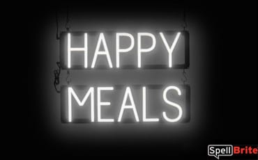HAPPY MEALS sign, featuring LED lights that look like neon HAPPY MEALS signs