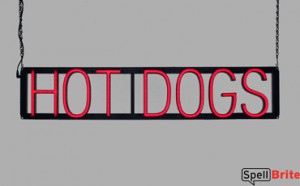 HOT DOGS LED signs that look like neon signage for your restaurant
