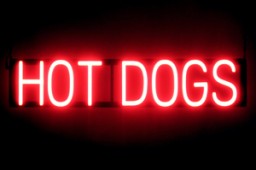HOT DOGS lighted LED signs that look like neon signage for your restaurant
