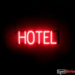 HOTEL sign, featuring LED lights that look like neon HOTEL signs