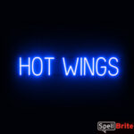 HOT WINGS sign, featuring LED lights that look like neon HOT WINGS signs