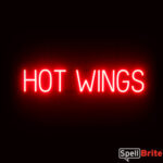 HOT WINGS sign, featuring LED lights that look like neon HOT WINGS signs
