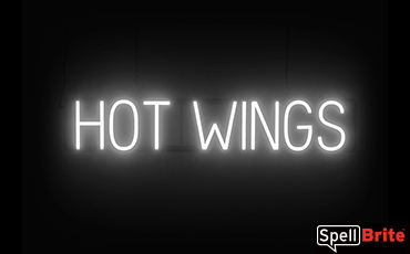 HOT WINGS sign, featuring LED lights that look like neon HOT WINGS signs