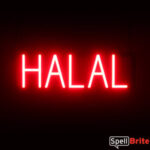 HALAL sign, featuring LED lights that look like neon HALAL signs