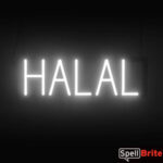 HALAL sign, featuring LED lights that look like neon HALAL signs