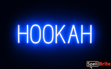 HOOKAH sign, featuring LED lights that look like neon HOOKAH signs