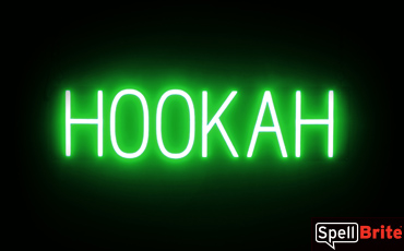 HOOKAH sign, featuring LED lights that look like neon HOOKAH signs