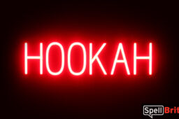 HOOKAH sign, featuring LED lights that look like neon HOOKAH signs