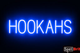 HOOKAHS sign, featuring LED lights that look like neon HOOKAHS signs