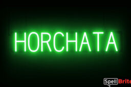 Horchata sign, featuring LED lights that look like neon Horchata signs