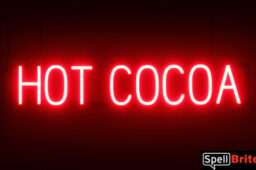 HOT COCOA Sign – SpellBrite’s LED Sign Alternative to Neon HOT COCOA Signs for Cafes in Red