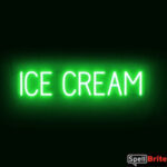 ICE CREAM Sign – SpellBrite’s LED Sign Alternative to Neon ICE CREAM Signs for Resturants in Green