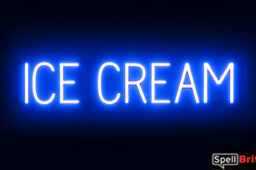 ICE CREAM Sign – SpellBrite’s LED Sign Alternative to Neon ICE CREAM Signs for Resturants in Blue