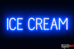 ICE CREAM sign, featuring LED lights that look like neon ICE CREAM signs