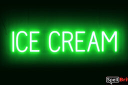 ICE CREAM sign, featuring LED lights that look like neon ICE CREAM signs