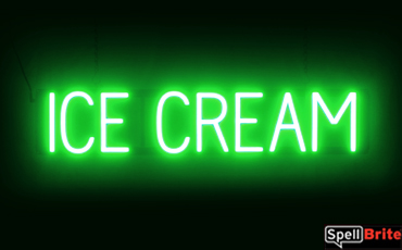 Green LED CREAM Sign, Neon Sign Look LED Lights