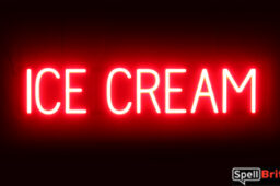 ICE CREAM Sign – SpellBrite’s LED Sign Alternative to Neon ICE CREAM Signs for Resturants in Red