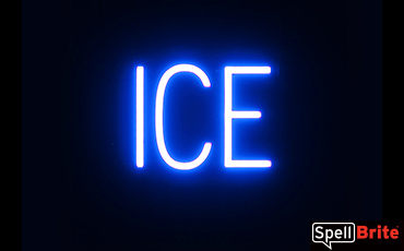 ICE sign, featuring LED lights that look like neon ICE signs